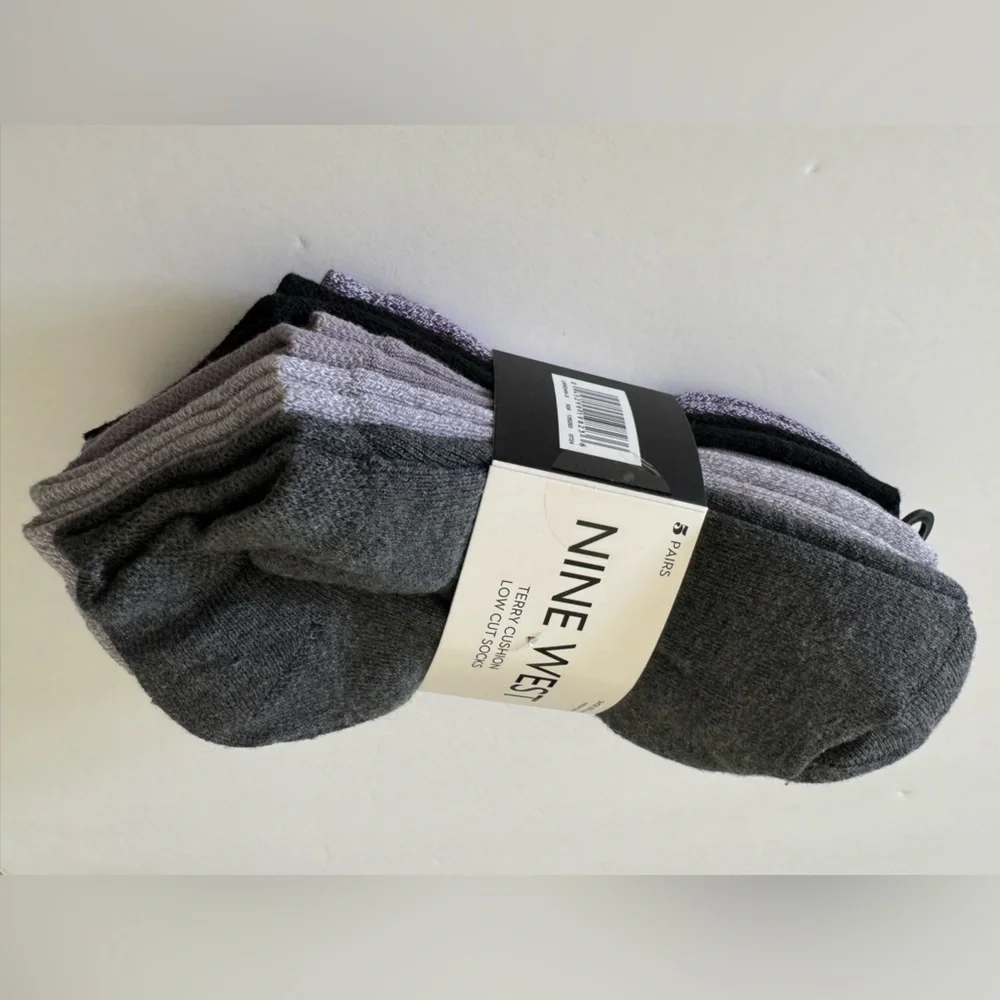 Nine West Terry Cushion Low Cut Socks 5 Pack Neutral Colors Size 5-10 NWT